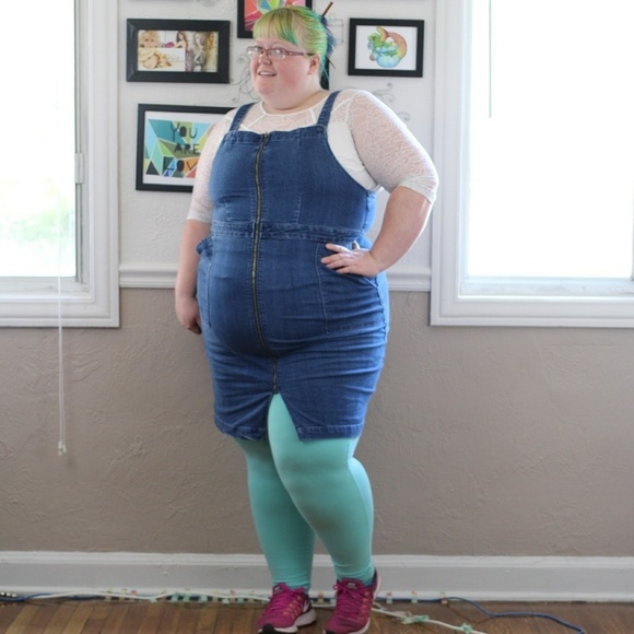 City Chic denim zip dress - Picture 1 of 2